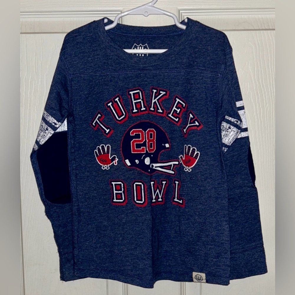 Wes and Willy Navy Turkey Bowl‎ Long Sleeve T-Shirt Size 4